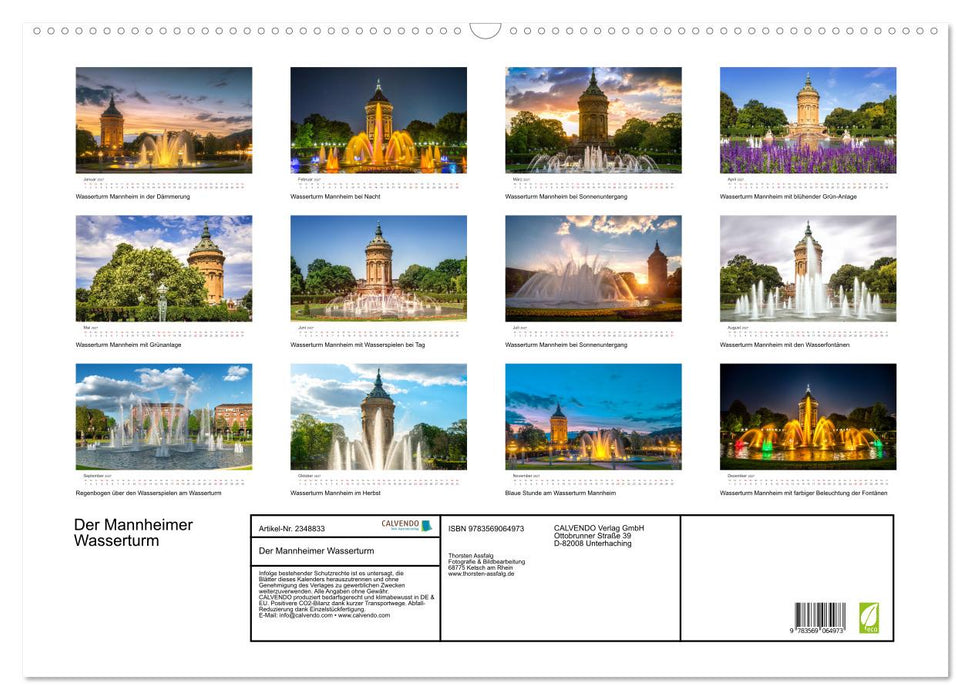 Der Mannheimer Wasserturm (CALVENDO Wandkalender 2027)