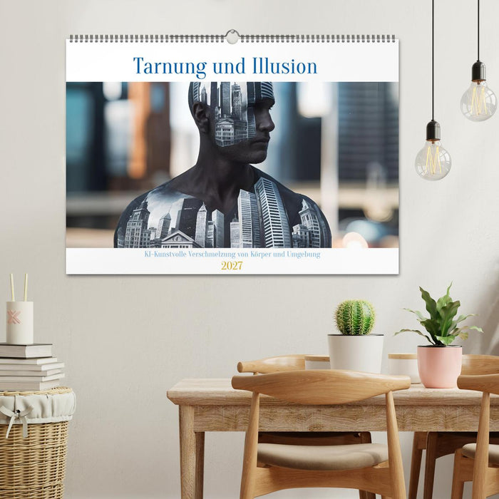 Tarnung und Illusion KI-Kunstvolle Verschmelzung von Körper und Umgebung (CALVENDO Wandkalender 2027)
