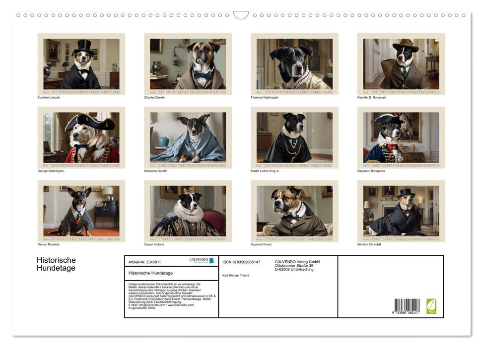 Historische Hundetage (CALVENDO Wandkalender 2027)