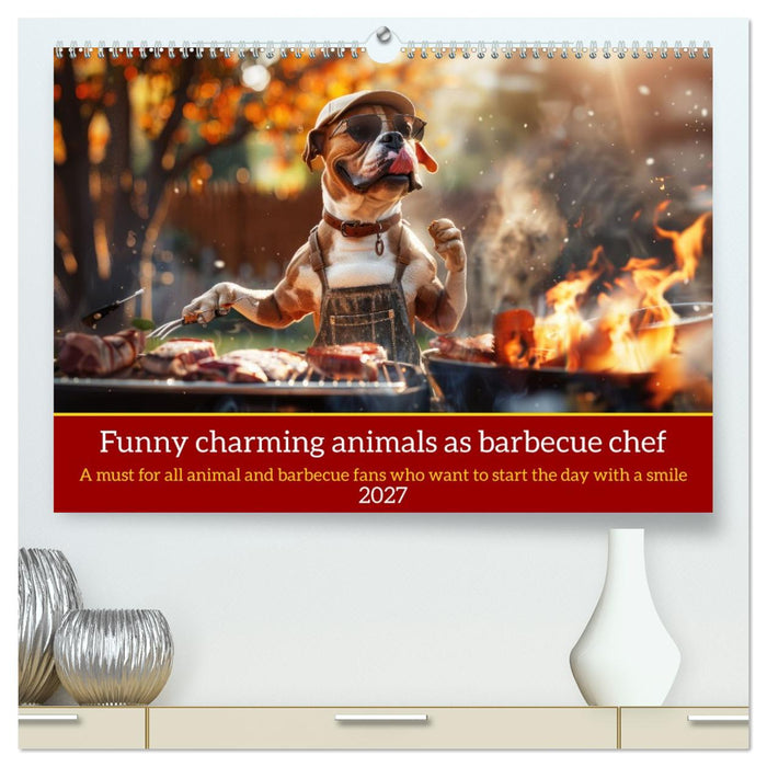 Funny charming animals as barbecue chef (CALVENDO Premium-Calendar 2027)