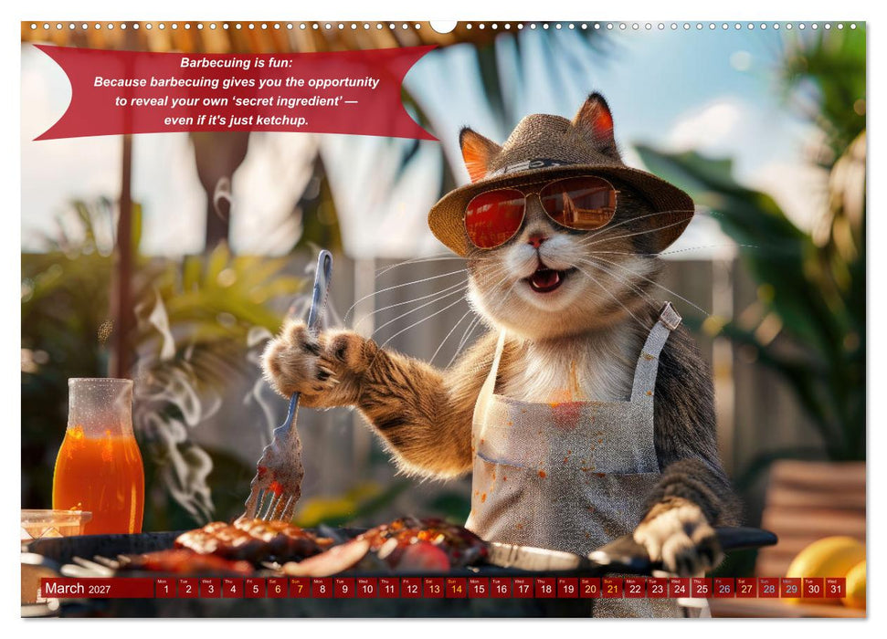 Funny charming animals as barbecue chef (CALVENDO Premium-Calendar 2027)