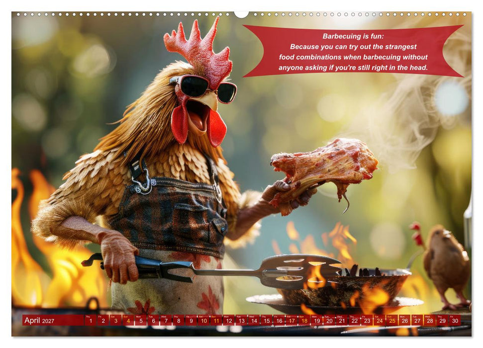 Funny charming animals as barbecue chef (CALVENDO Premium-Calendar 2027)