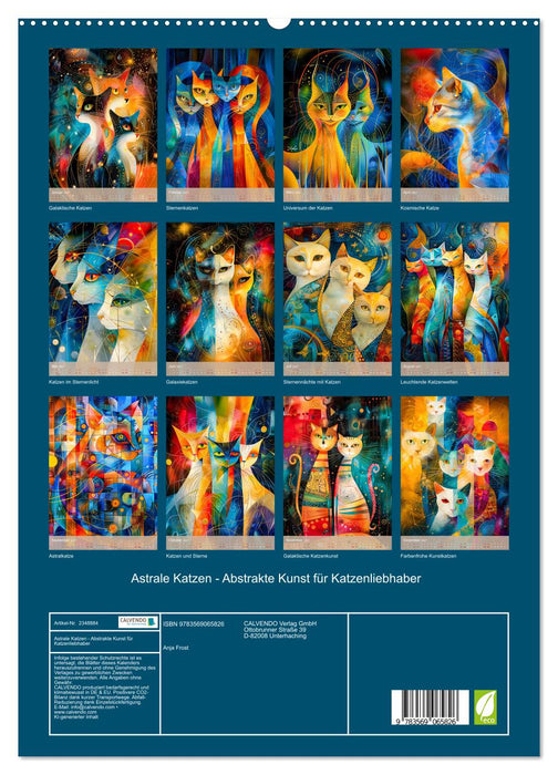 Astrale Katzen - Abstrakte Kunst für Katzenliebhaber (CALVENDO Premium Wandkalender 2027)