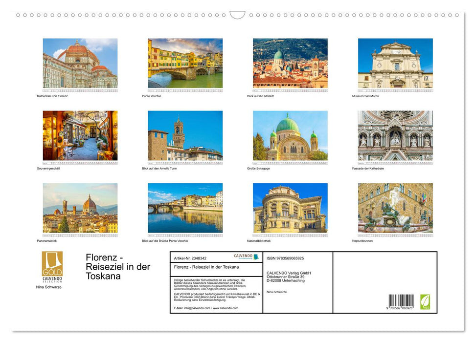 Florenz - Reiseziel in der Toskana (CALVENDO Wandkalender 2027)