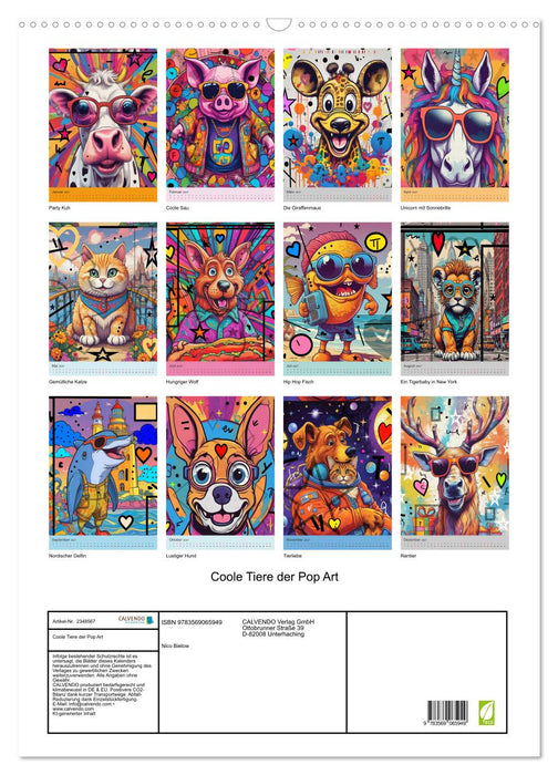 Coole Tiere der Pop Art (CALVENDO Wandkalender 2027)