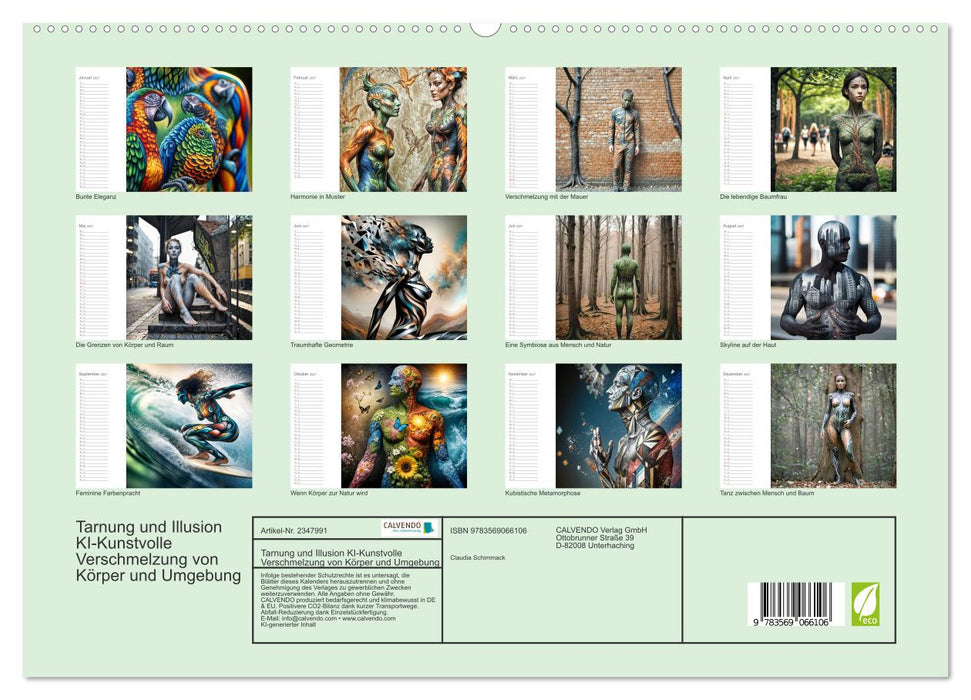 Tarnung und Illusion KI-Kunstvolle Verschmelzung von Körper und Umgebung (CALVENDO Premium Wandkalender 2027)