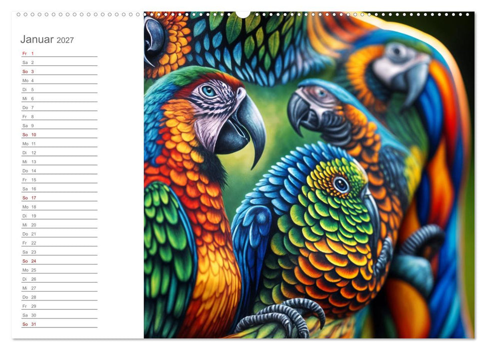 Tarnung und Illusion KI-Kunstvolle Verschmelzung von Körper und Umgebung (CALVENDO Premium Wandkalender 2027)