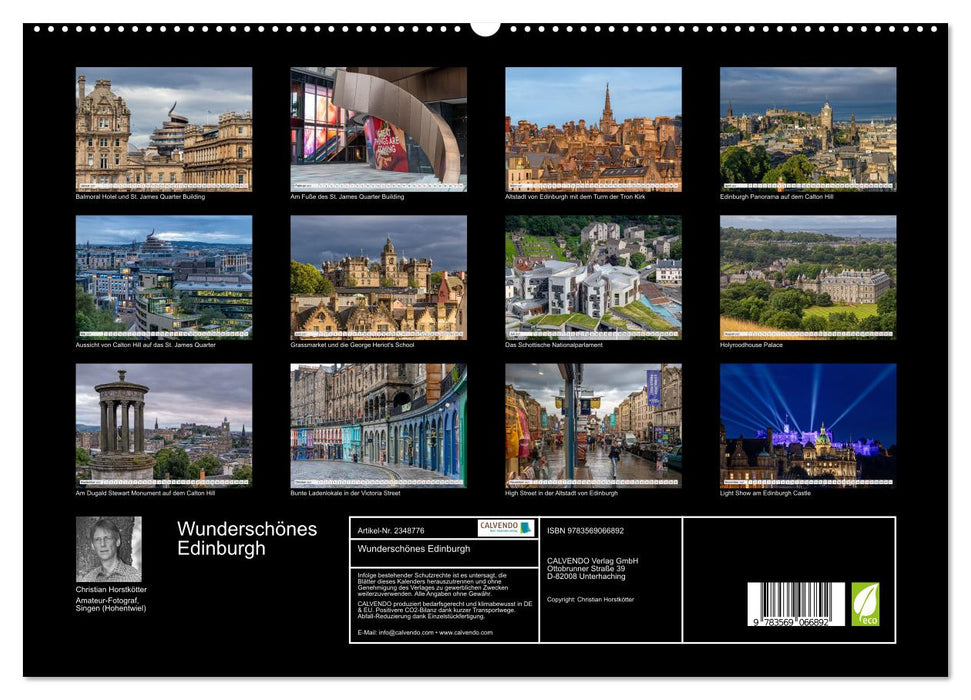 Wunderschönes Edinburgh (CALVENDO Premium Wandkalender 2027)