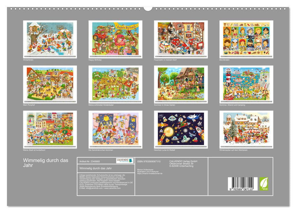 Wimmelig durch das Jahr (CALVENDO Premium Wandkalender 2027)