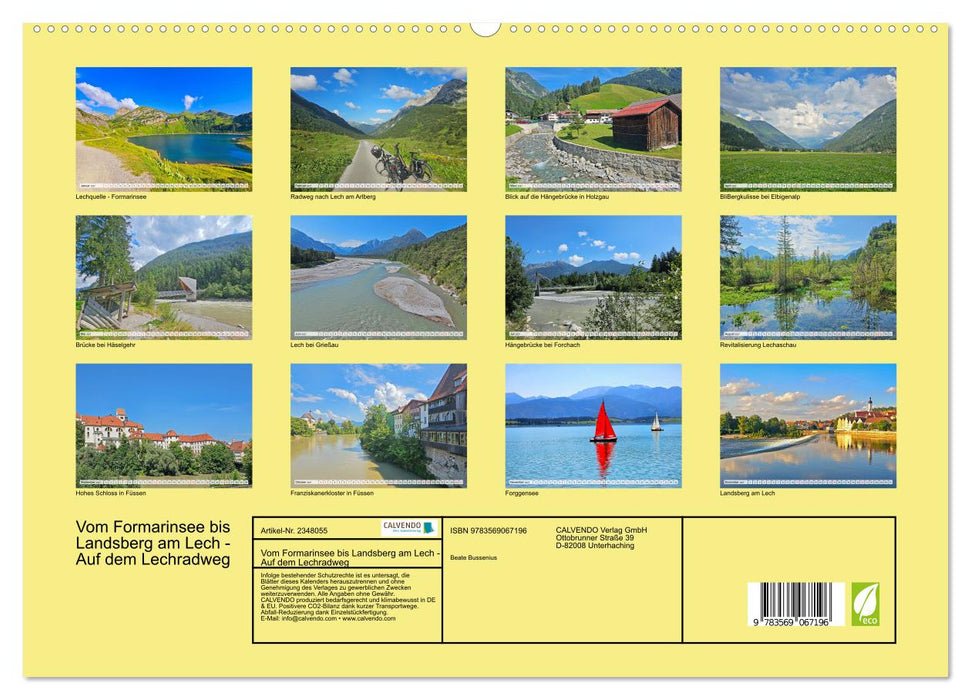 Vom Formarinsee bis Landsberg am Lech - Auf dem Lechradweg (CALVENDO Premium Wandkalender 2027)