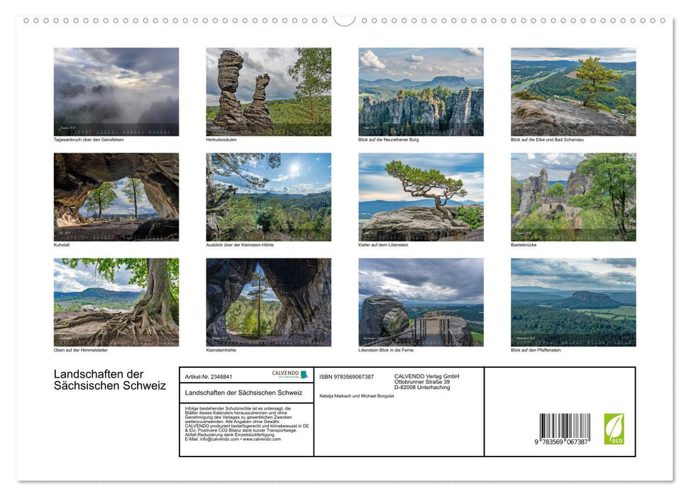 Landschaften der Sächsischen Schweiz (CALVENDO Premium Wandkalender 2027)