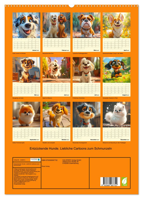 Entzückende Hunde. Liebliche Cartoons zum Schmunzeln (CALVENDO Premium Wandkalender 2027)
