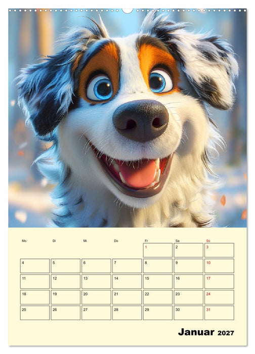 Entzückende Hunde. Liebliche Cartoons zum Schmunzeln (CALVENDO Premium Wandkalender 2027)