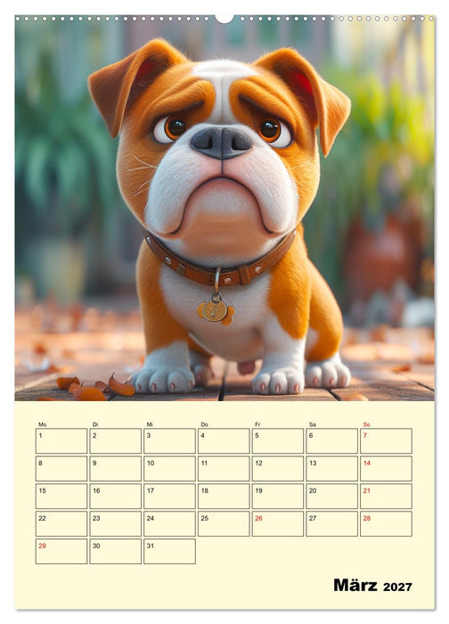 Entzückende Hunde. Liebliche Cartoons zum Schmunzeln (CALVENDO Premium Wandkalender 2027)