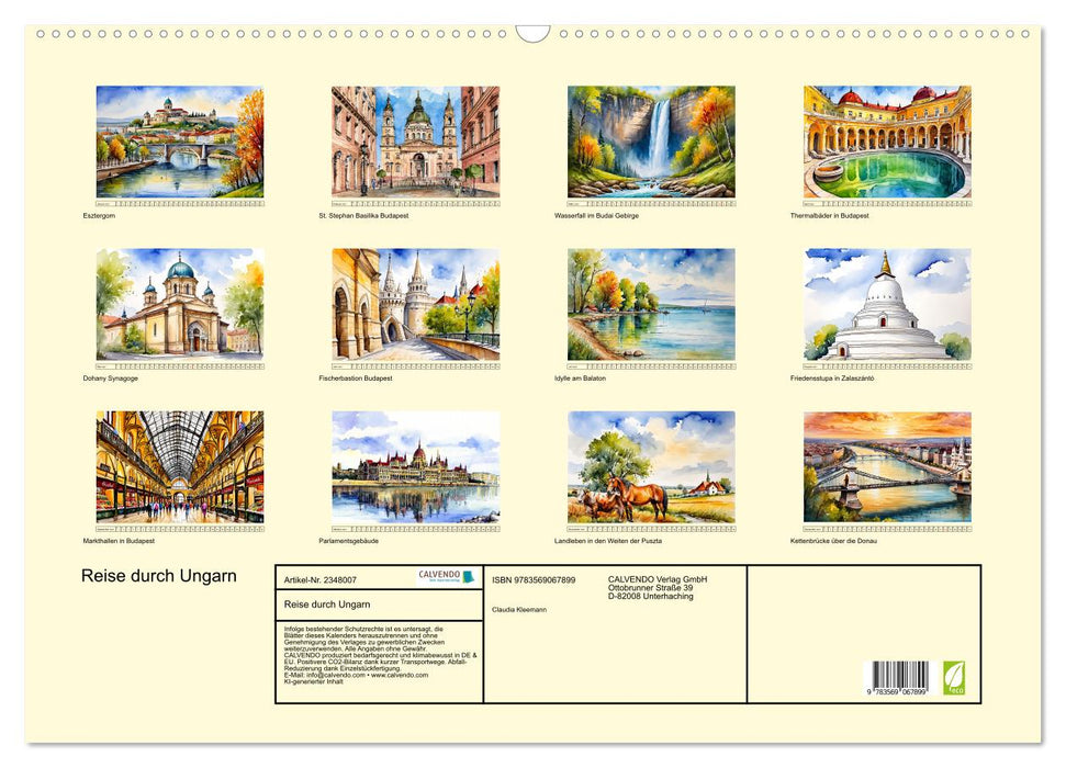 Reise durch Ungarn (CALVENDO Wandkalender 2027)