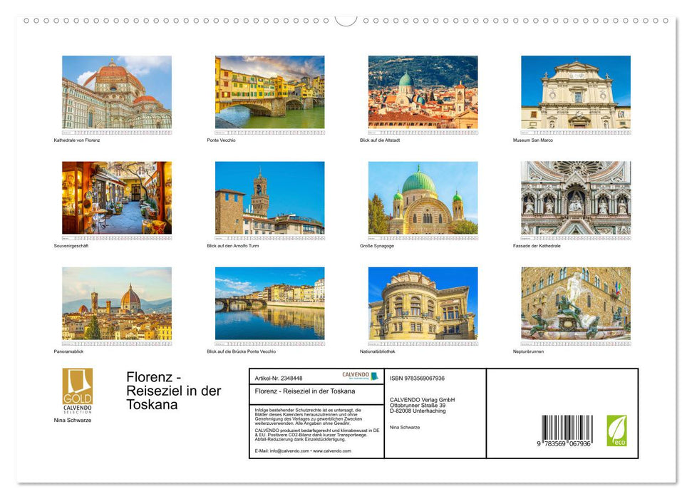 Florenz - Reiseziel in der Toskana (CALVENDO Premium Wandkalender 2027)