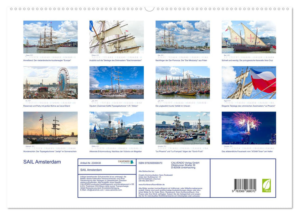 SAIL Amsterdam (CALVENDO Premium Wandkalender 2027)