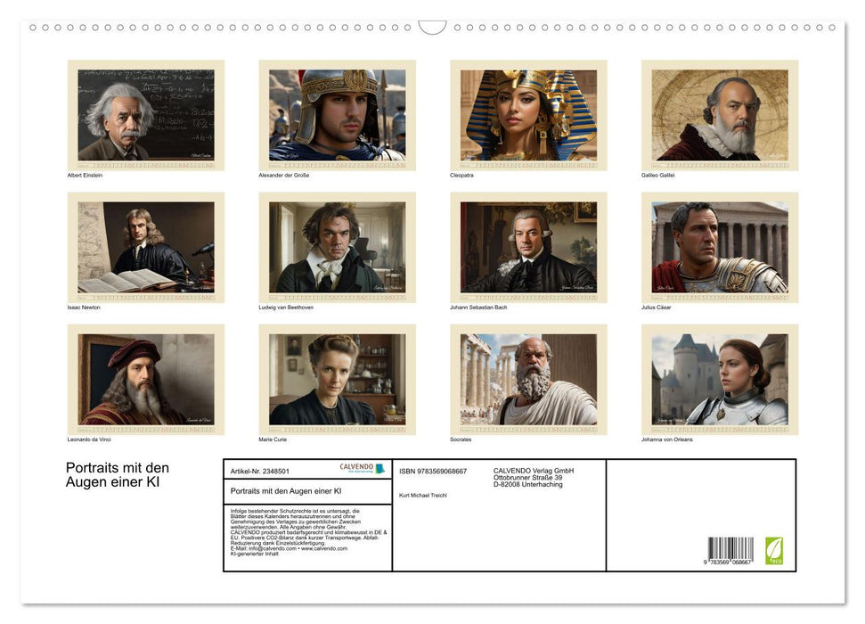 Portraits mit den Augen einer KI (CALVENDO Wandkalender 2027)