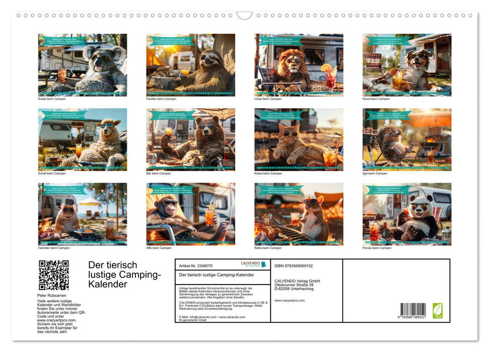 Der tierisch lustige Camping-Kalender (CALVENDO Wandkalender 2027)