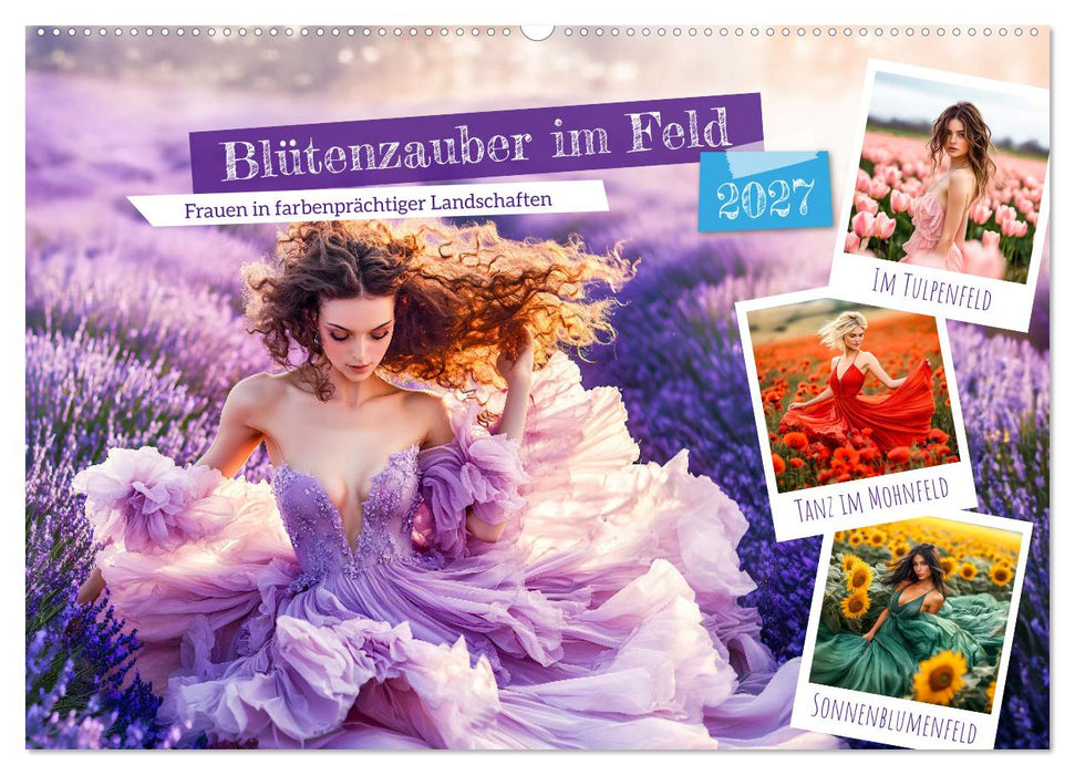 Blütenzauber im Feld - Frauen in farbenprächtiger Landschaften (CALVENDO Wandkalender 2027)
