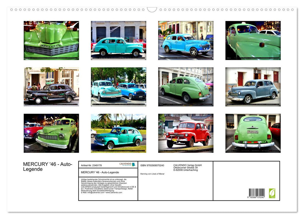 MERCURY '46 - Auto-Legende (CALVENDO Wandkalender 2027)