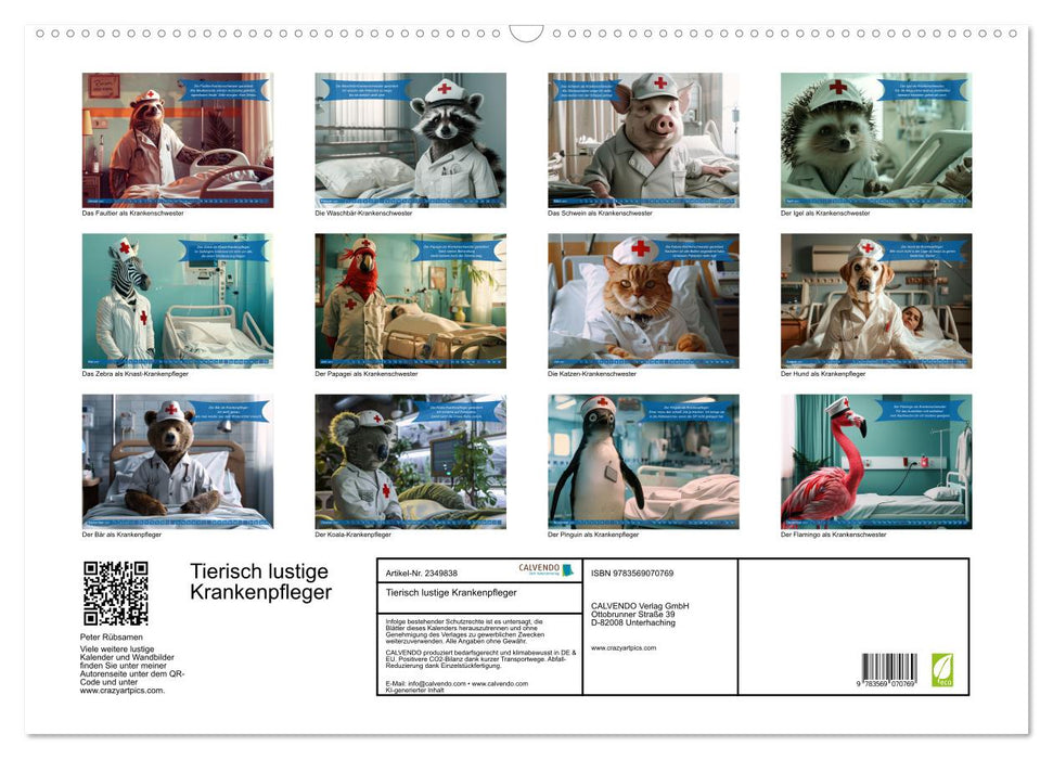 Tierisch lustige Krankenpfleger (CALVENDO Wandkalender 2027)