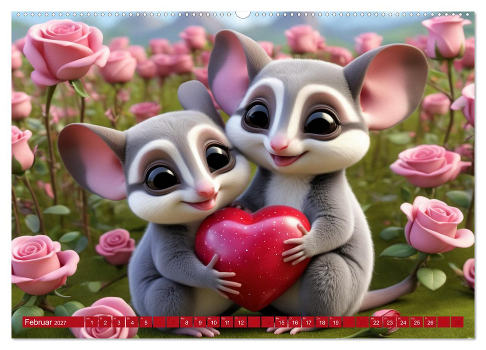 Niedliche Flughörnchen - Sugar Glider Jahresreise (CALVENDO Wandkalender 2027)