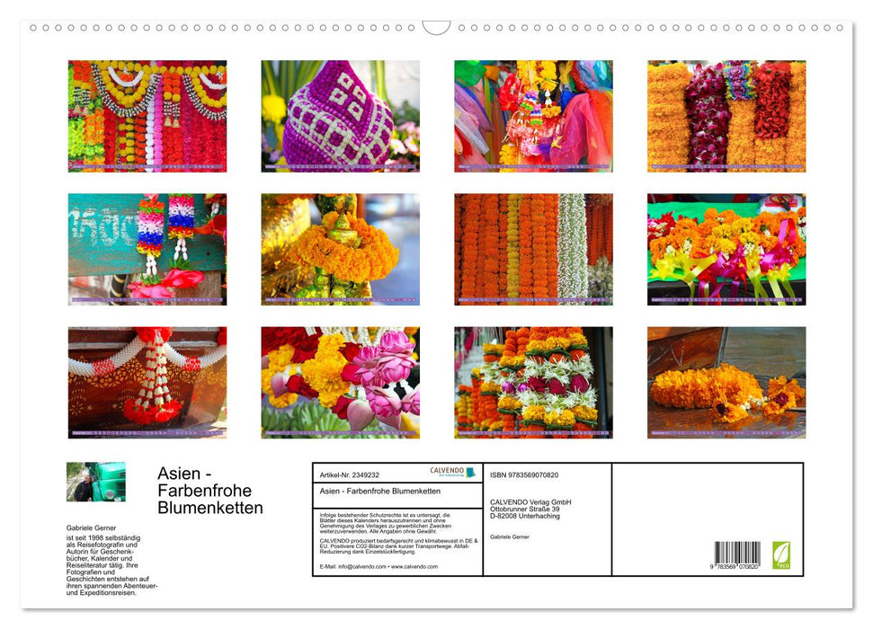 Asien - Farbenfrohe Blumenketten (CALVENDO Wandkalender 2027)