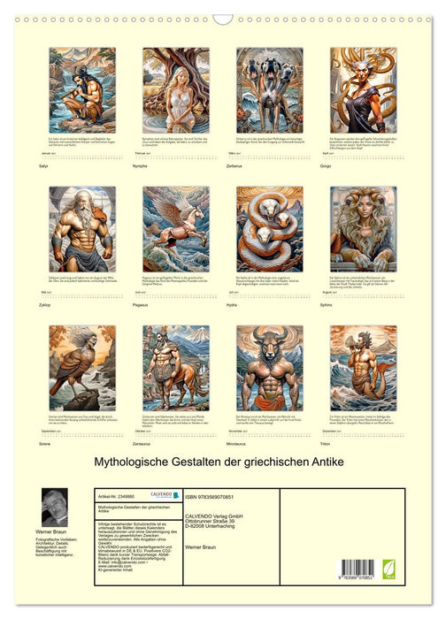 Mythologische Gestalten der griechischen Antike (CALVENDO Wandkalender 2027)