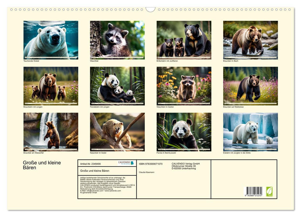 Große und kleine Bären (CALVENDO Wandkalender 2027)
