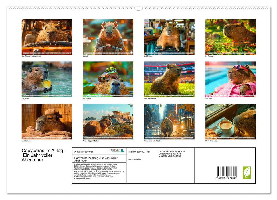 Capybaras im Alltag - Ein Jahr voller Abenteuer (CALVENDO Premium Wandkalender 2027)