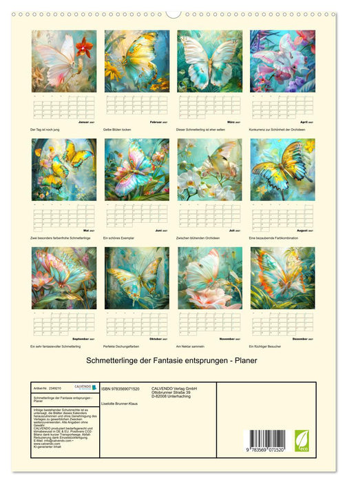 Schmetterlinge der Fantasie entsprungen - Planer (CALVENDO Premium Wandkalender 2027)