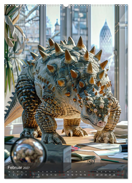 Dinos unterwegs: Urzeitriesen erkunden unsere Welt (CALVENDO Wandkalender 2027)