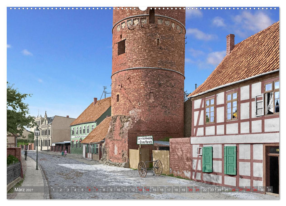 Salzwedel zur Kaiserzeit in Farbe - Fotos restauriert und koloriert (CALVENDO Wandkalender 2027)