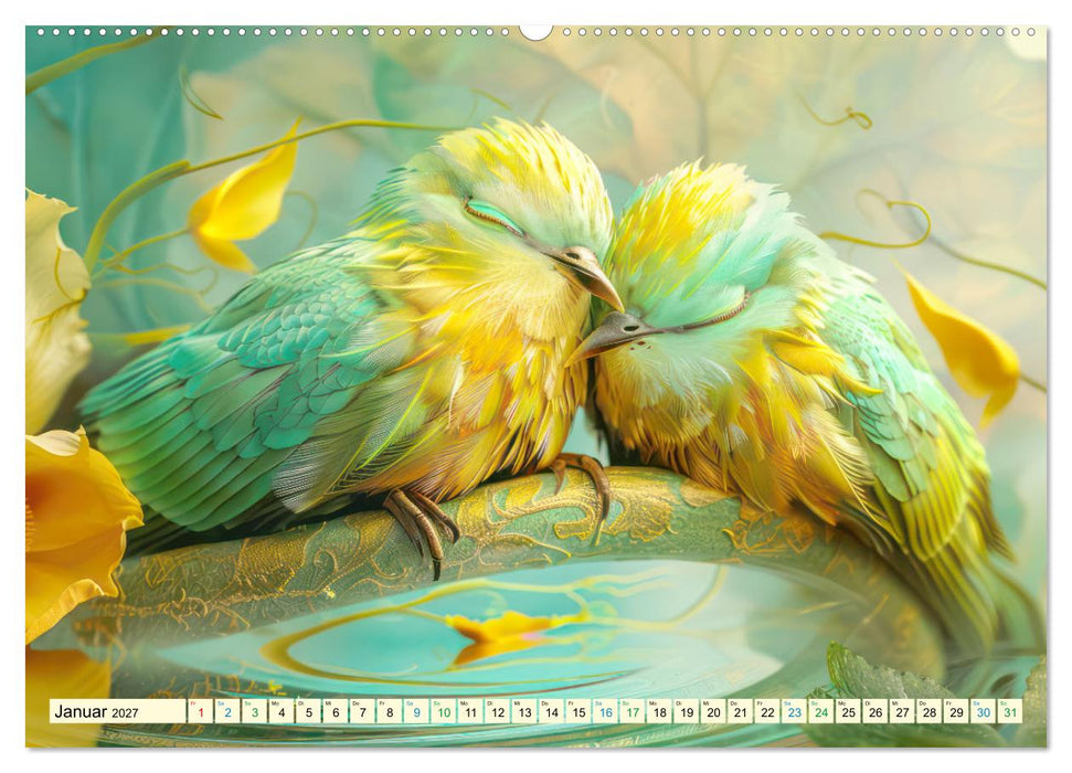 Farbenfrohe Fantasievögel (CALVENDO Premium Wandkalender 2027)