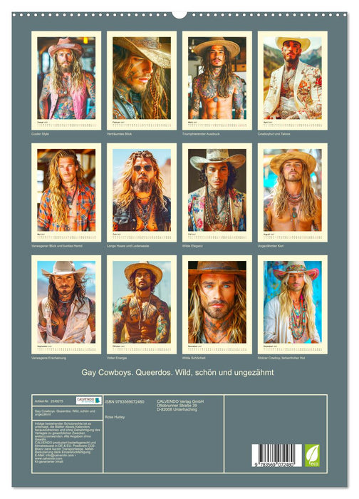Gay Cowboys. Queerdos. Wild, schön und ungezähmt (CALVENDO Premium Wandkalender 2027)