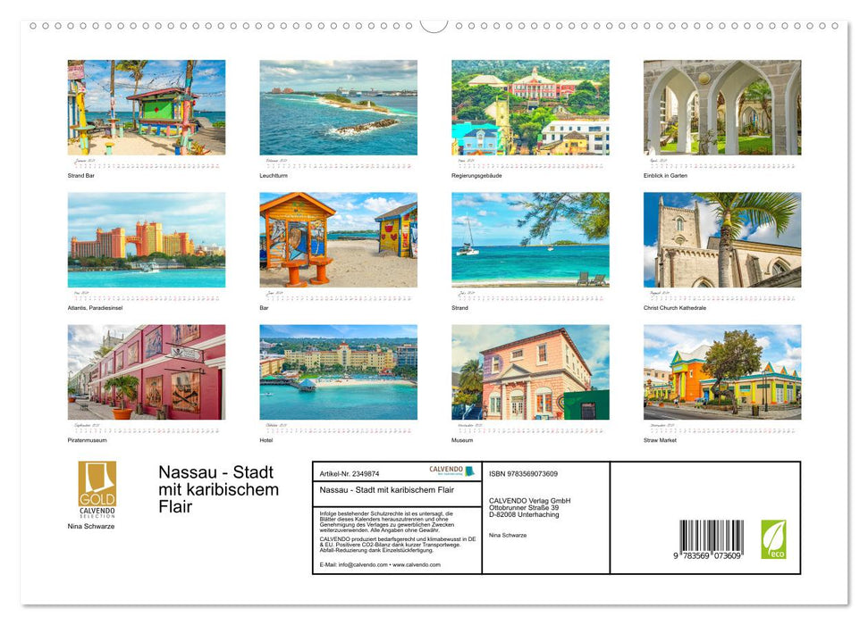 Nassau - Stadt mit karibischem Flair (CALVENDO Premium Wandkalender 2027)