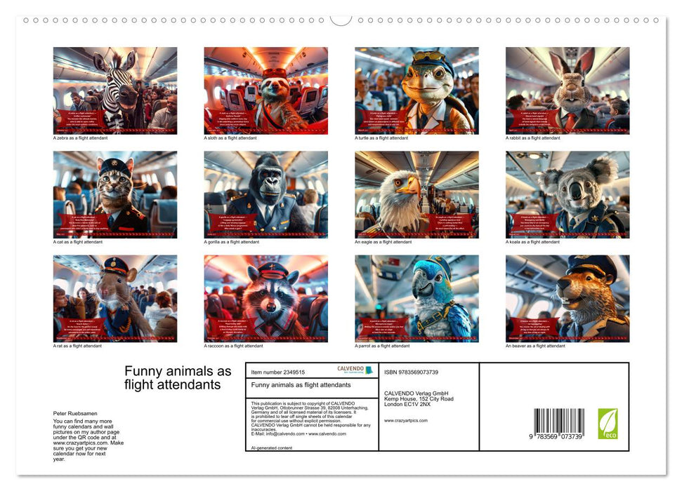 Funny animals as flight attendants (CALVENDO Premium-Calendar 2027)