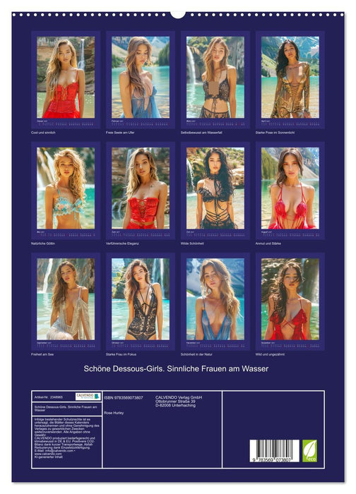 Schöne Dessous-Girls. Sinnliche Frauen am Wasser (CALVENDO Premium Wandkalender 2027)