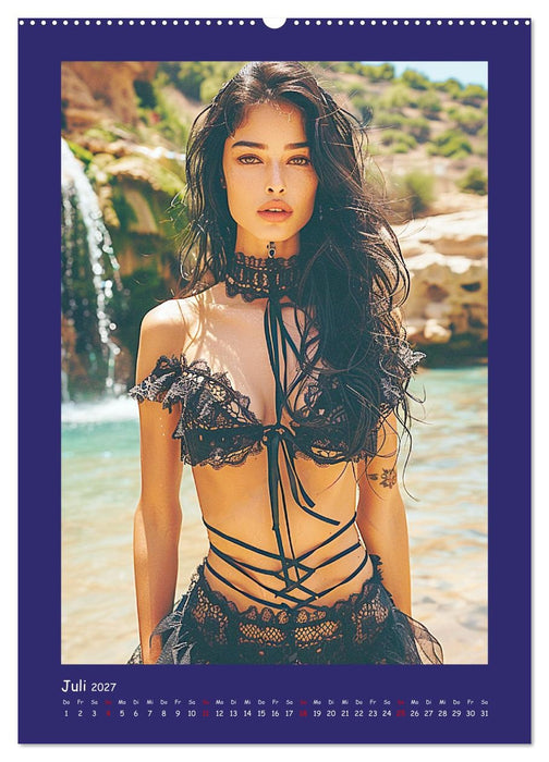 Schöne Dessous-Girls. Sinnliche Frauen am Wasser (CALVENDO Premium Wandkalender 2027)