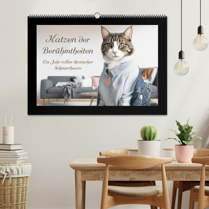 Katzen der Berühmtheiten - Ein Jahr voller ikonischer Schnurrhaare (CALVENDO Wandkalender 2027)