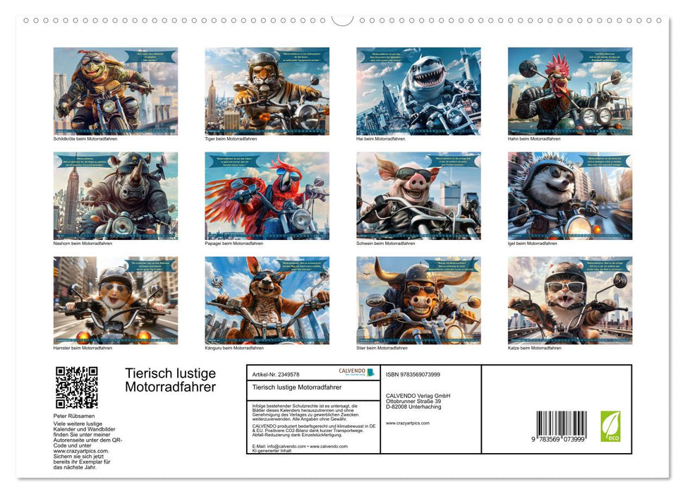 Tierisch lustige Motorradfahrer (CALVENDO Premium Wandkalender 2027)