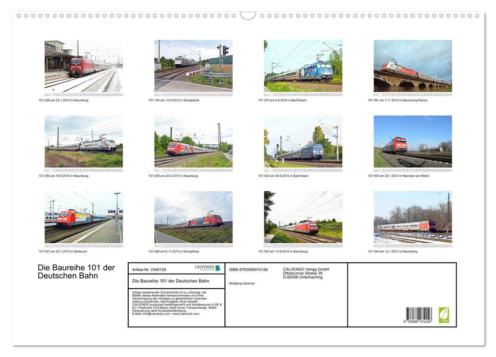 Die Baureihe 101 der Deutschen Bahn (CALVENDO Wandkalender 2027)