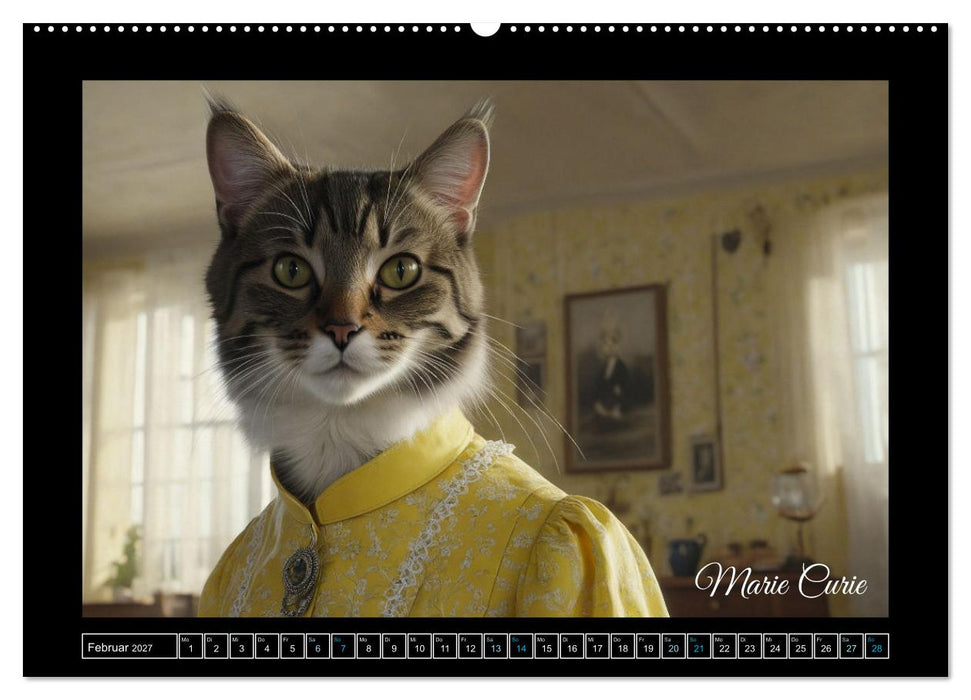 Katzen der Berühmtheiten - Ein Jahr voller ikonischer Schnurrhaare (CALVENDO Premium Wandkalender 2027)