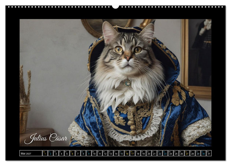 Katzen der Berühmtheiten - Ein Jahr voller ikonischer Schnurrhaare (CALVENDO Premium Wandkalender 2027)