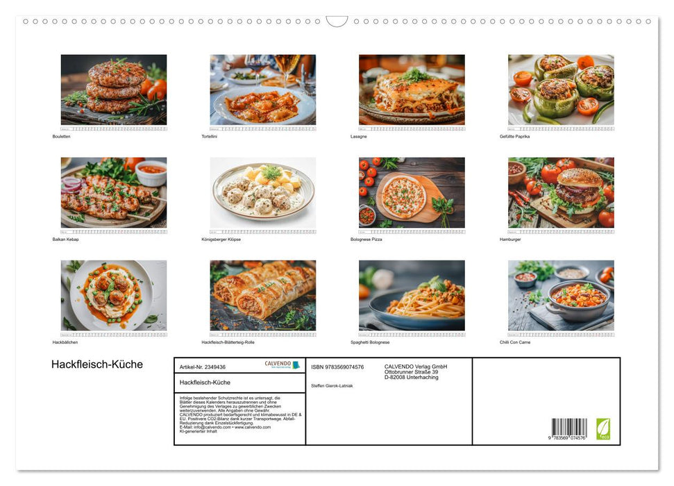 Hackfleisch-Küche (CALVENDO Wandkalender 2027)