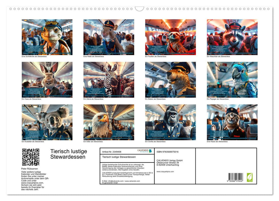 Tierisch lustige Stewardessen (CALVENDO Wandkalender 2027)