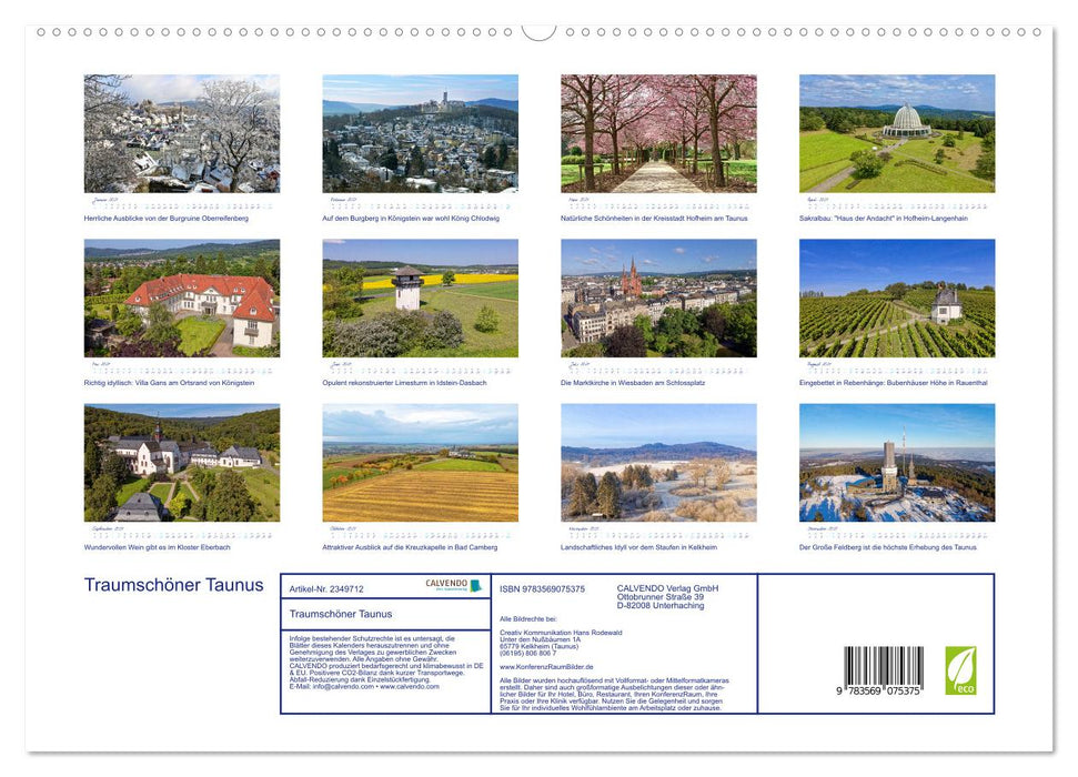 Traumschöner Taunus (CALVENDO Premium Wandkalender 2027)
