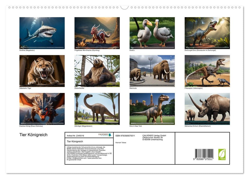 Tier Königreich (CALVENDO Premium Wandkalender 2027)