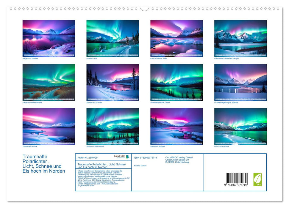Traumhafte Polarlichter. Licht, Schnee und Eis hoch im Norden (CALVENDO Premium Wandkalender 2027)
